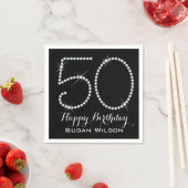 Serviette En Papier Faux Rhinestone 50e anniversaire (En situation)