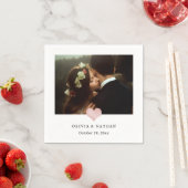 Serviette En Papier Faux Rose Gold Heart | Mariage photo chic (En situation)