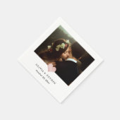 Serviette En Papier Faux Rose Gold Heart | Mariage photo chic (Coin)