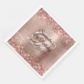 Serviette En Papier Faux Rose Gold Parties scintillant et Foil 30e ann (Coin)