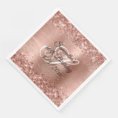 Serviette En Papier Faux Rose Gold Parties scintillant et Foil 40e ann (Coin)