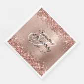 Serviette En Papier Faux Rose Parties scintillant or Glam Gradient 40e (Coin)
