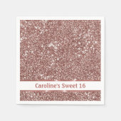 Serviette En Papier Faux Rose Parties scintillant or Texture Look & Cu (Devant)
