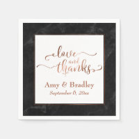 Faux script en cuivre Amour et Remerciements avec 