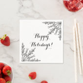 Serviette En Papier Faux Silver Winter Snowflake Joyeux vacances (En situation)