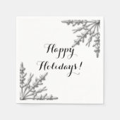 Serviette En Papier Faux Silver Winter Snowflake Joyeux vacances (Devant)