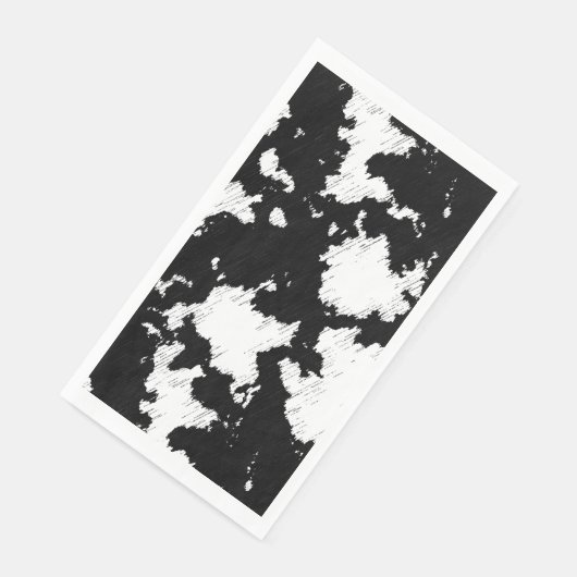 Serviette En Papier Faux Vache Impression noir et blanc (Coin)