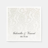 Serviette En Papier Faux White Lace Mariage (Devant)