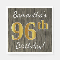 Faux Wood, Faux Gold 96e anniversaire + Nom person