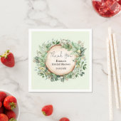 Serviette En Papier Faveurs de mariage de verdure botanique rustique (En situation)