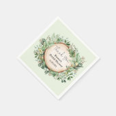 Serviette En Papier Faveurs de mariage de verdure botanique rustique (Coin)