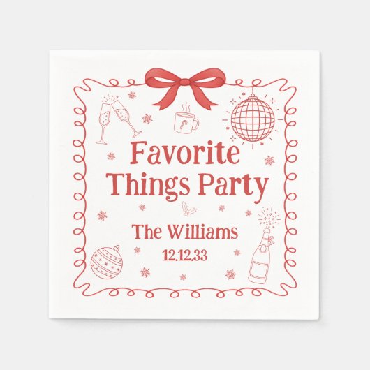 Serviette En Papier Favorite Things Party Red Bow Christmas (Devant)