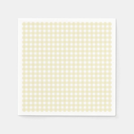 Serviette En Papier Faye et Lauren Gingham Jaune Pastel (Devant)