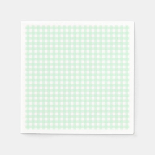 Serviette En Papier Faye et Lauren Pastel Gingham Vert (Devant)