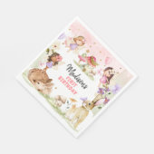 Serviette En Papier Fée Anniversaire 1er Enchanted Forest Girl Floral (Coin)
