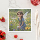 Serviette En Papier Fée dans le pré (En situation)