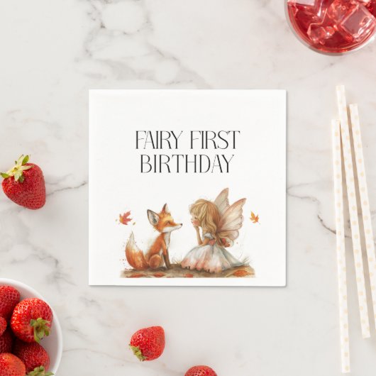 Serviette En Papier Fée d'automne premier Merci d'anniversaire avec re (En situation)