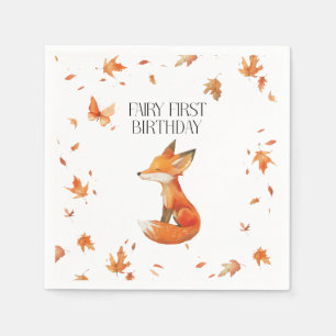 Serviette En Papier Fée d'automne premier Merci d'anniversaire avec re