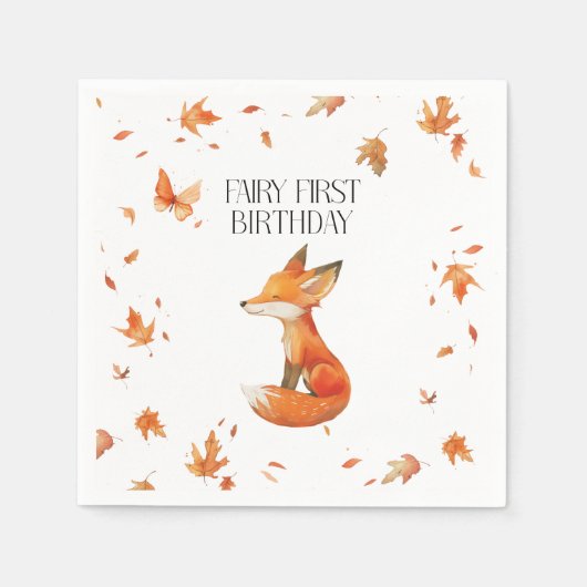Serviette En Papier Fée d'automne premier Merci d'anniversaire avec re (Devant)