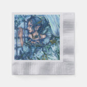 Serviette En Papier Fée de givre vue d'un hiver saphir (Devant)