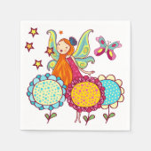 Serviette En Papier Fée de jardin avec des fleurs (Devant)