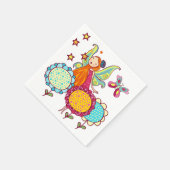 Serviette En Papier Fée de jardin avec des fleurs (Coin)