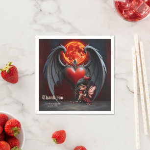 Serviette En Papier Fée de la Saint-Valentin sous la Lune de Sang
