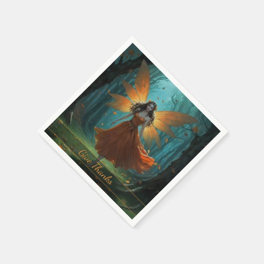 Serviette En Papier Fée de l'Automne Enchanté Fantaisie d'Action de Gr (Coin)