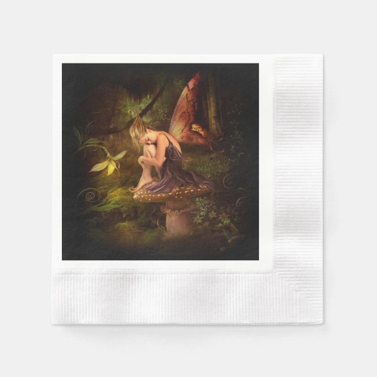 Serviette En Papier fée des champignons (Devant)