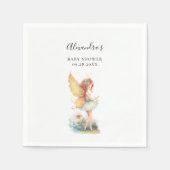 Serviette En Papier Fée Enchantée Jardin Champignons Baby Girl Douche (Devant)