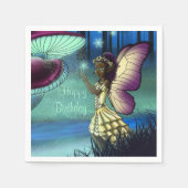 Serviette En Papier Fée et champignons afro-américains (Devant)