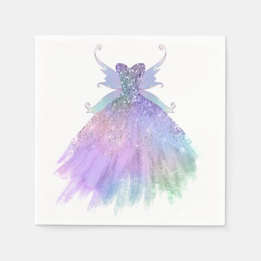 Serviette En Papier Fée Ethereal | Rainbow Ombre Pastel Sheen (Devant)