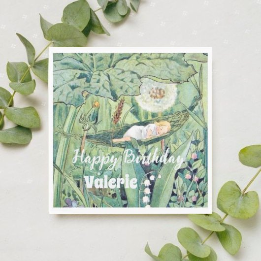 Serviette En Papier Fée Floral Garden Enchanted Forest Girl