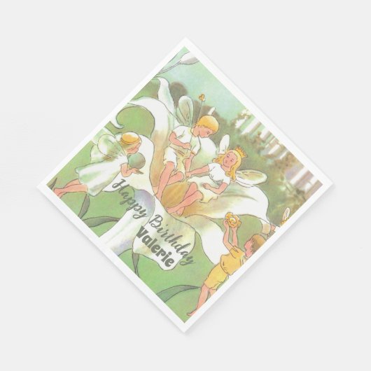 Serviette En Papier Fée Floral Garden Enchanted Forest Girl Anniversai (Coin)