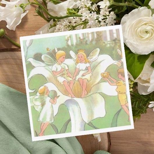 Serviette En Papier Fée Floral Garden Enchanted Forest Girl Anniversai