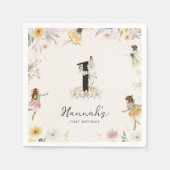 Serviette En Papier Fée florale magique Anniversaire (Devant)