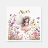 Serviette En Papier Fée lavande fleur sauvage pixie anniversaire (Devant)