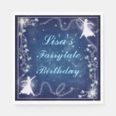 Serviette En Papier Fée Magique Bleu étoile Nuit Anniversaire (Devant)