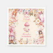 Serviette En Papier Fée magique Jardin Floral Pixie 1er anniversaire (Devant)
