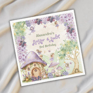 Serviette En Papier Fée Papillon de la Mûre 3e Anniversaire