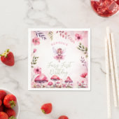 Serviette En Papier Fée premier anniversaire Enchanted Forest Champign (En situation)