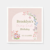 Serviette En Papier Fée Premier anniversaire Whimsday Mushroom Floral (Devant)