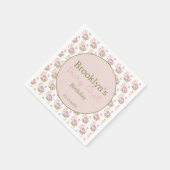 Serviette En Papier Fée Whimsical Premier anniversaire Champignons Flo (Coin)