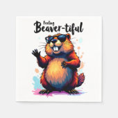 Serviette En Papier Feeling Beaver-tiful - Funny Beaver Graphic (Devant)