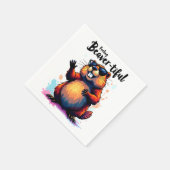 Serviette En Papier Feeling Beaver-tiful - Funny Beaver Graphic (Coin)