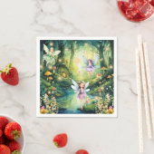 Serviette En Papier Fées de forêt enchantées Filles Anniversaire (En situation)