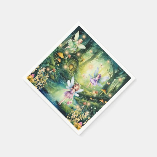 Serviette En Papier Fées de forêt enchantées Filles Anniversaire (Coin)