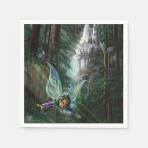Serviette En Papier Fées de la forêt et château de la cascade