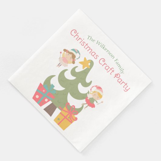 Serviette En Papier Fées de Noël mignonnes (Coin)