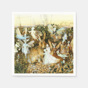 Serviette En Papier Fées et lapin
